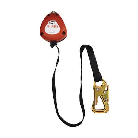 Liberty Line 8 ft Tie-Back Self Retracting Lifeline with Connector, Hi-Abrasion Resistant Webbing FAL28020
