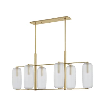 Hudson Valley Lighting Pebble 6 Light Linear 53.125 In. Aged Brass 3476-AGB