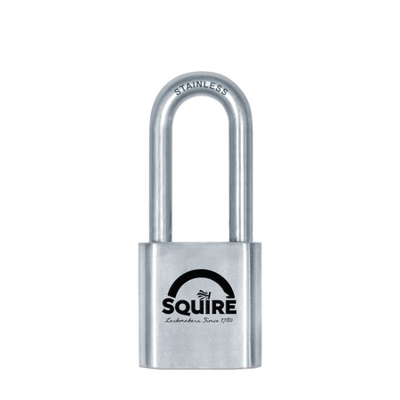 Squire Stronghold ST50S/2.5 Stainless Steel Long-Shackle Keyed Padlock, Extreme Weather, Rust Proof SQ-ST50S/2.5