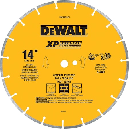 Dewalt 14" Segmented Rim GP Blade DWA47421