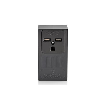 Leviton Straight Blade Receptacle, 6-30R, 30 A, 250V AC, 2 Pole, 3 Wire, Surface Mount, Isolated Ground 5376-P00