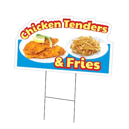 Signmission Chicken Tenders & Fries Yard & Stake outdoor plastic coroplast window, 1216-Chicken Tenders & Fries C-DC-1216-DS-Chicken Tenders & Fries