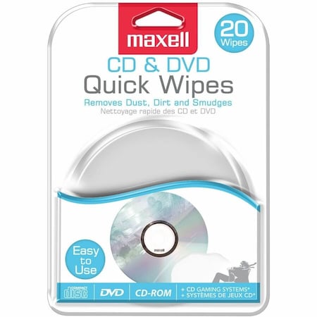 Maxell CD/DVD QUICK DISC MEDIA DRY CLEANING WIPES 20pcs 190511