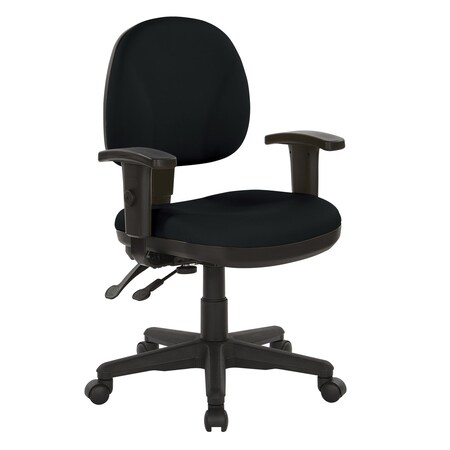 Office Star Products Ergonomic Fabric Sculptured Ergonomic Managers Chair, Black 8180-R107