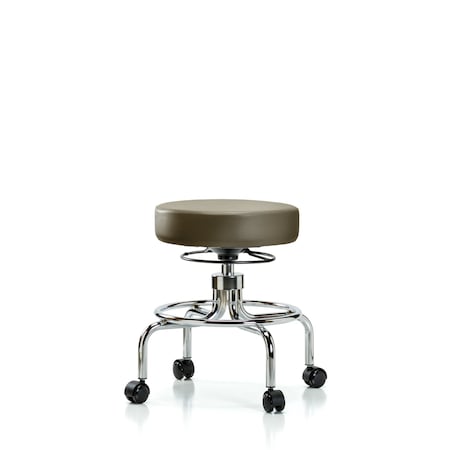 Blue Ridge Ergonomics Vinyl Screw-Lift Stool, Med Bench, Casters, Taupe BR-VSLMD-CR-RC-8809