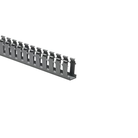 Hellerman Tyton Slotted Wall Wiring Duct, 1 x 2", 6 ft Sections, Non-Adhesive, PVC, Gray, 120ft/ctn, 30PK 181-12004