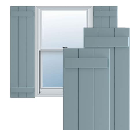 Ekena Millwork True Fit PVC Three Board Joined Board-n-Batten Shutters, Peaceful Blue, 16 1/8W x 31H, PR TFP101BBF16X031SB