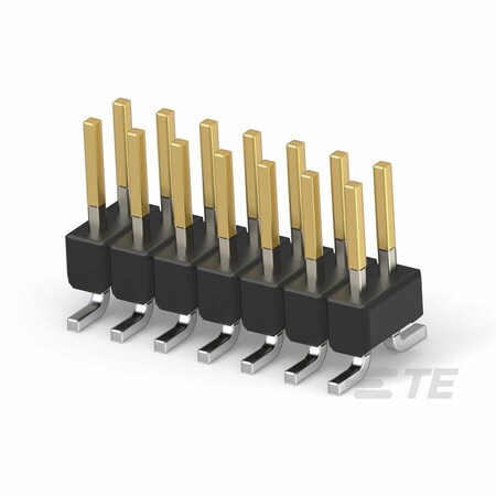Te Connectivity Board Connector, 14 Contact(S), 2 Row(S), Male, Right Angle, Solder Terminal, Black Insulator 966709-7