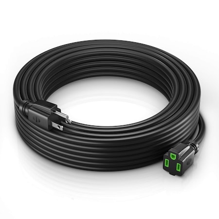 Maximm 50ft 16AWG Indoor Extension Cord w/ Green Indicators, Black ADW-LA03-50-B-1PK