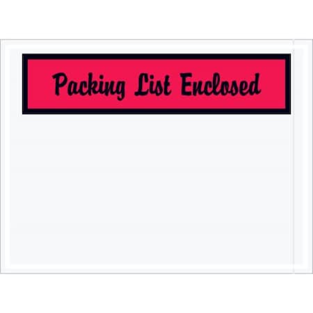 Zoro Select Packing List Envelopes, Red, PK1000 PL444