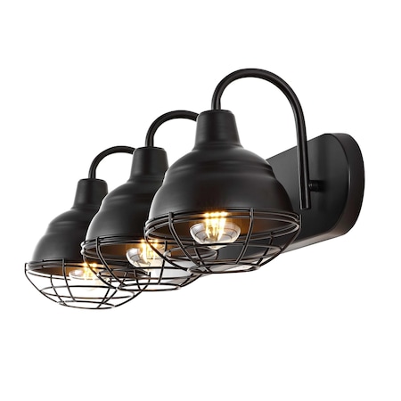 Jonathan Y Levi 24.5" 3-Light Industrial Farmhouse Iron LED Vanity, Oil Rubbed Bronze JYL1120A