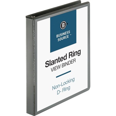 Business Source Ring Binder, Black, Clear Sleeve BSN28446