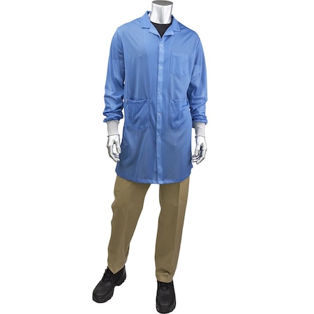 Uniform Technology Long ESD Sheer Labcoat, ESD Knit Cuff BR6C-42NB-L