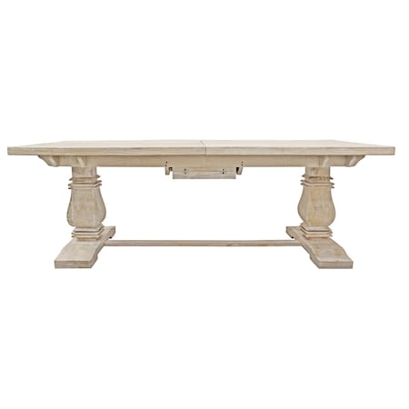 Homeroots 90" Light Brown Rectangular Solid Wood Butterfly Leaf Dining Table 488690