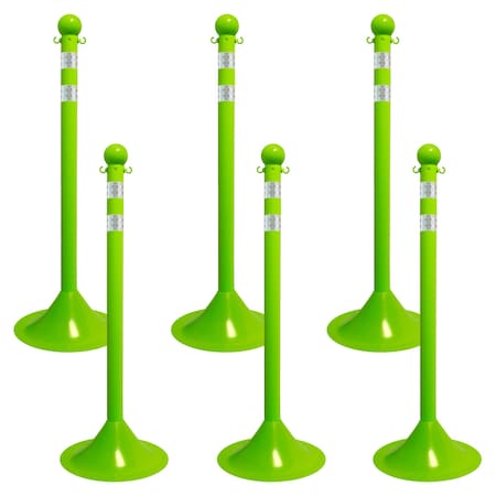 Mr. Chain Safety Green Reflective Light Duty Stanchion (6-Pack) 91577-6