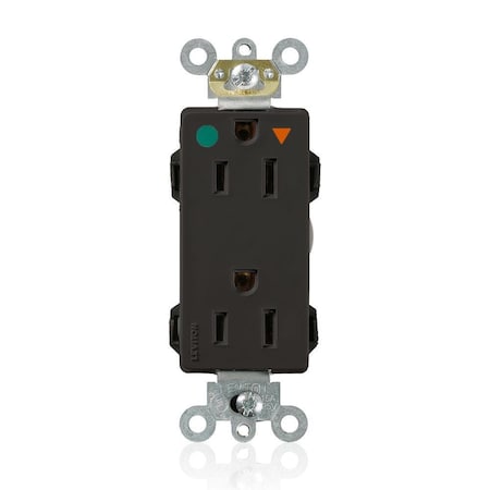 Leviton Straight Blade Receptacle, 5-15R, 15 A, 125V AC, Isolated Ground MD820-IGE