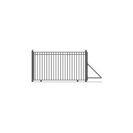 Aleko 12 ft. Madrid Style Iron Single Slide Driveway Gate with AC1500 Operator DG12MADSSLAC1500-UNB