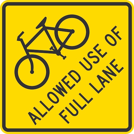 Lyle Allowed Use Of Full Lane (w/sym), 24x24, High Intensity Prismatic, Yellow G-13157-HI_24x24