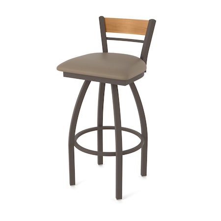 Holland Bar Stool Co Revelle 25in Swivel Counter Stool with Bronze Finish, Medium Back and Canter Earth Seat 881
