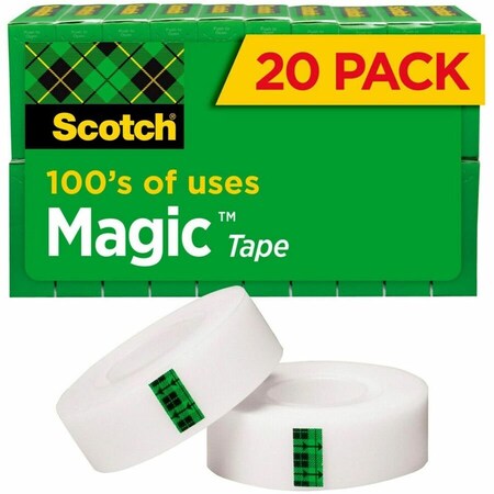 Scotch Magic Tape, 3/4x1000in., Clear, PK20 810K20