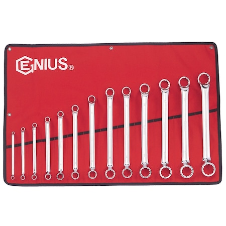 Genius Tools 13PC Metric Double Ended Offset Ring Wrench Set DE-713M