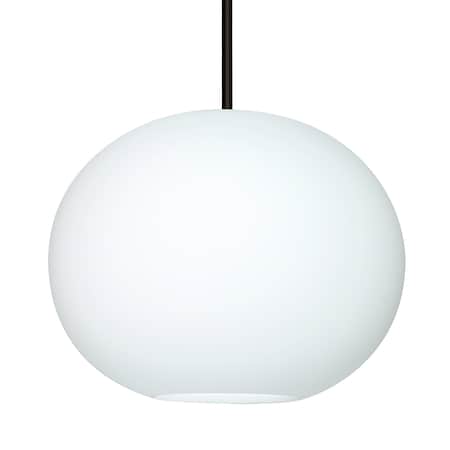 Besa Lighting Besa Jordo Stem Pendant, Opal Matte, Black Finish, 1x 11W LED 1TT-477507-LED-BK