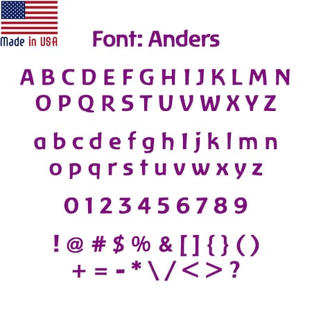 Aacc Self-Adhesive Vinyl Letter: n, Scale: 2.5 in. Color: Purple Font: Anders by, 12PK AACC-Anders-ln-Purple-I2.5x12