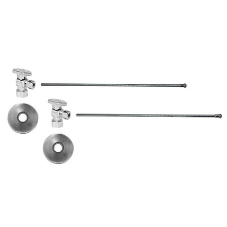 Mountain Plumbing Lavatory Kit - Brass Oval Handle 1/4" Ball Valve (MT403) in Satin Chrome MT493BO-NL/SC