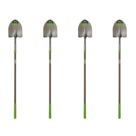 Ames 46.5 in. Fiberglass Handle Steel Blade Digging Shovel, Comfort Step, 4-Pack 10000-07549