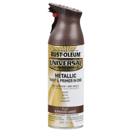 Rust-Oleum Spray Paint, Amber, Flat Metallic, Solvent, 11 oz 271472