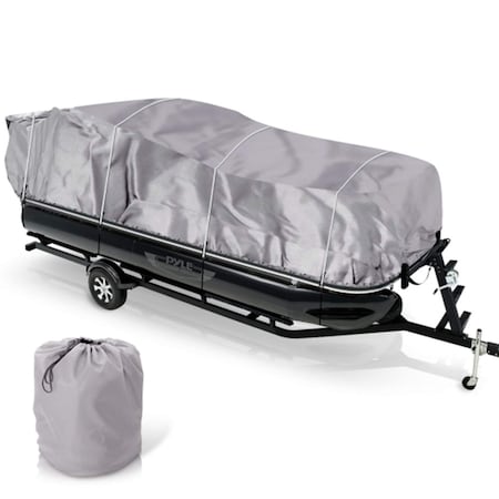 Pyle PyleUniversal Boat Adjustable Storage Cover - Waterproof, Heavy Duty, 25'-28'L to 96" Pontoon Boats PCVHP442