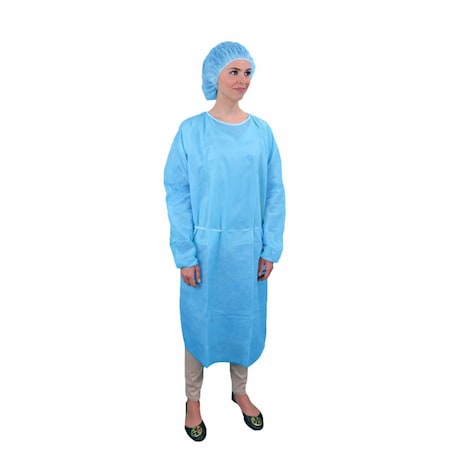 Keystone Safety Blue Polypropylene Iso Gown 50/Case, Polypropylene, Blue, Universal, 50 PK ISO-NW-BLUE