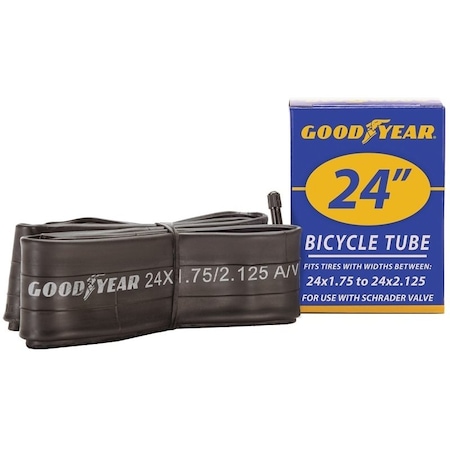 Kent Bicycle Tube, Butyl Rubber, Black, For 24 x 134 in to 218 in W Bicycle Tires 91078