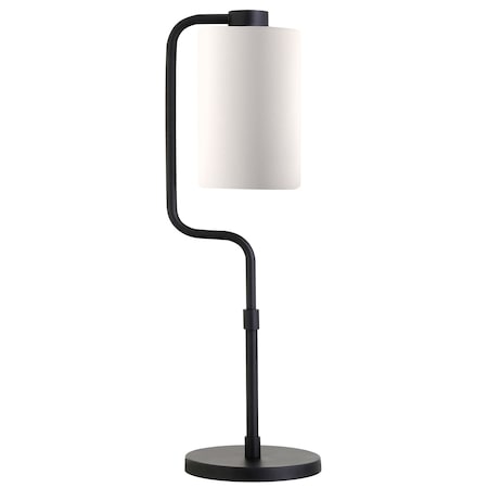 Homeroots 24" Black Metal Table Lamp With White Cylinder Shade 524422