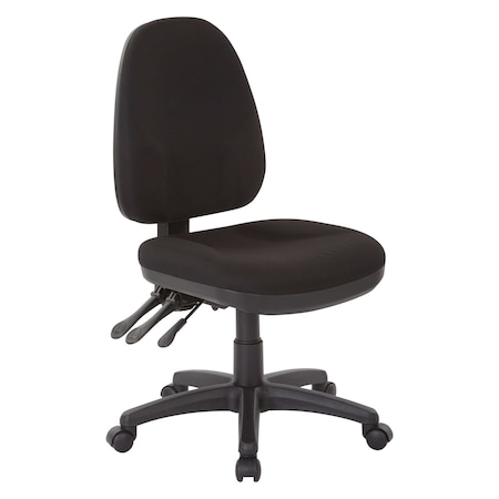 Office Star Desk Chair Desk Chair, Adjustable Arms, 17-7/8" to 22-7/8" Height, Fabric, Black 36420-231