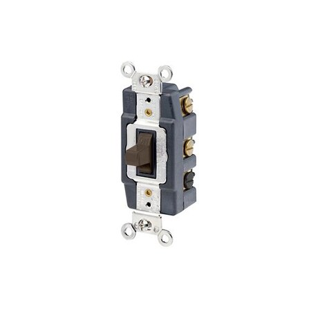 Leviton Wall Switch, 1 hp, Toggle, 20 A, Brown 1286