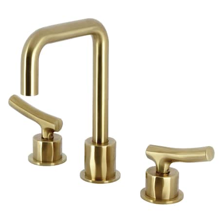 Kingston Brass Widespread Bathroom Faucet with Push Pop-Up Drain, Brushed Brass KS1457TKL