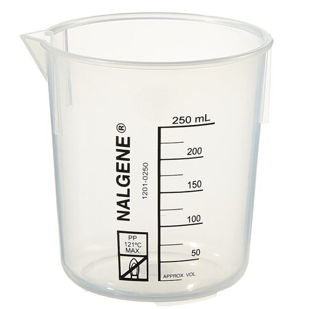 Nalgene Beaker, Plastic, Colorless, PK36 1201-0250