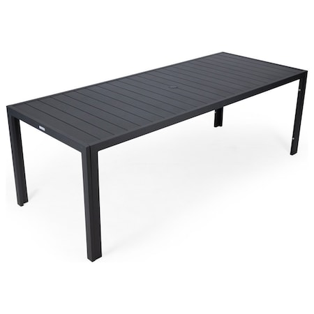 Leisuremod Chelsea Aluminum Outdoor 87in Dining Table, Black CT87BL
