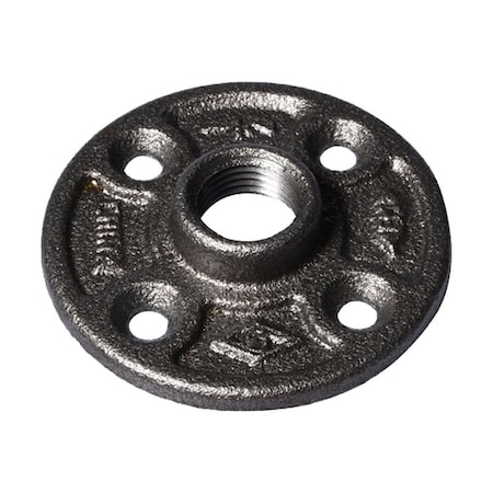 Prosource Floor Flange, 1/2 in, 3 in Dia Flange, FIP, 4-Bolt Hole, 0.28 inch 7 mm Dia Bolt Hole 27-1/2B