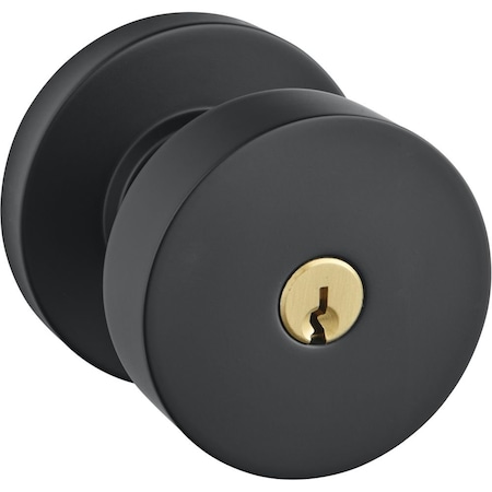 Baldwin Baldwin 5230 Contemporary Knob with Round Rose Emergency Egress Keyed Entry Satin Black Finish 5230190ENTR