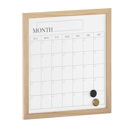 Martha Stewart Everette 18in. x 18in. Magnetic Monthly Calendar Dry Erase Board, w/Dry Erase Marker and 2 Mgnts BR-PM-MWP-4545-LN-MS