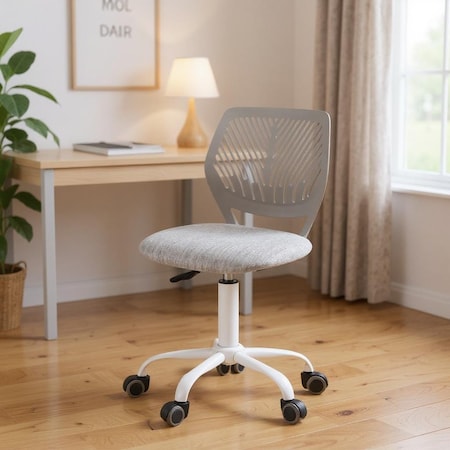 Homeroots Gray and Black Adjustable Height Swivel Rolling Office Chair 568080