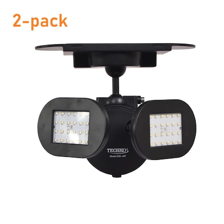 Techko Solar Security Light Twin Spotlight , 2PK SSL-307-1 (2-pack)