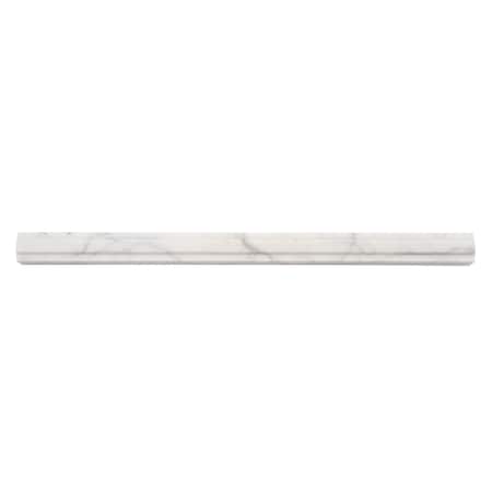 Apollo Tile Snow White 1x12 Calacatta Gold Marble Honed Pencil Liner Tile Trim 0.67 sqft/case, 10PK APLMCT884HA