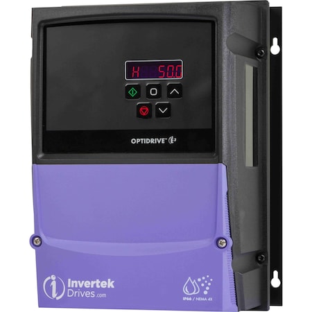 Optidrive E3 General Purpose, variable frequency drive, digital programmable, IP66/NEMA4X Keypad control ODE-3-220105-1F4A