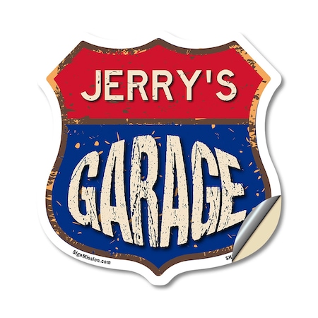 Signmission Jerry's Garage, 18 Inch X 18 Inch, Vinyl Decal SHI-D-18-383-JERRY