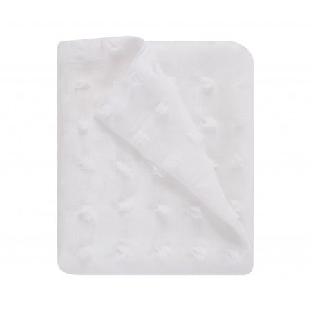 Homeroots White Puff Sheer Shower Curtain 399724
