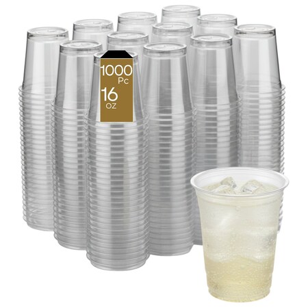 Eco Harmony Products Clear Cup for Cold Beverages, 16oz, PET, 98mm, 1000PK 804655