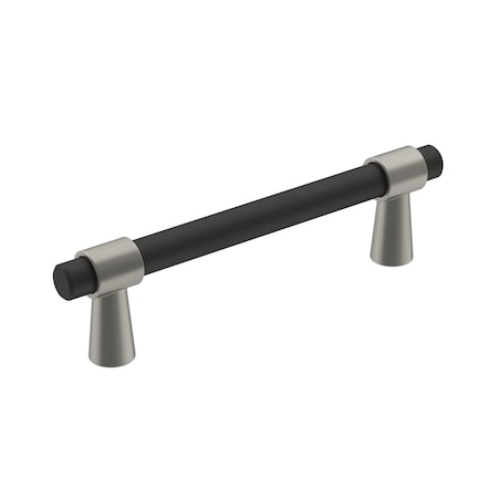 Amerock Mergence 3-3/4 in 96 mm Center-to-Center Matte Black/Satin Nickel Cabinet Pull BP36858FBG10